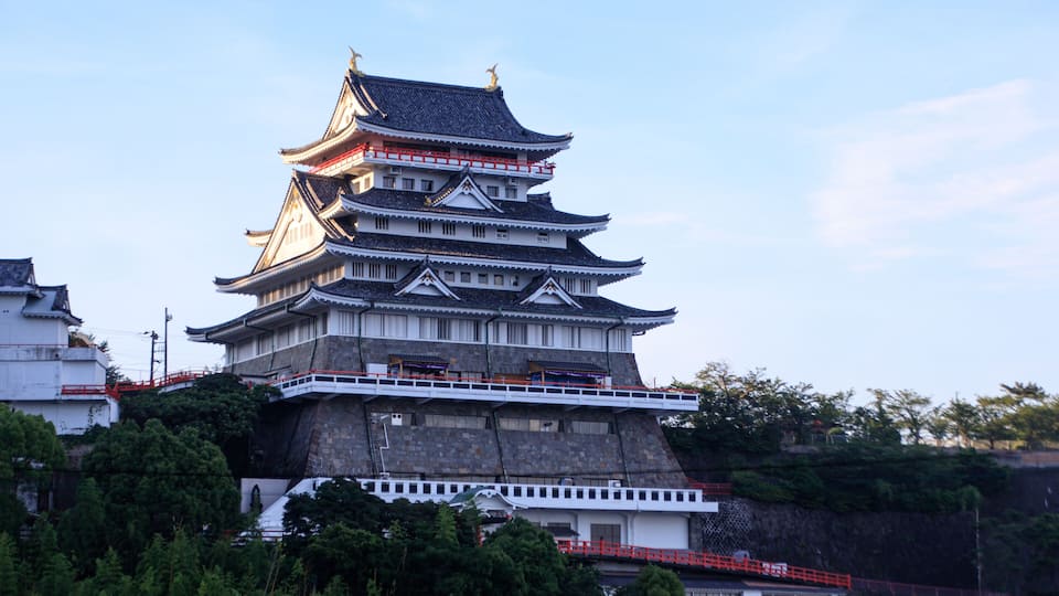 Majestic Atami Castle Standing Proud Against a Twilight Sky, Izu, Japan