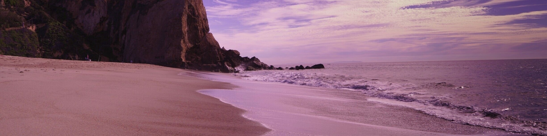 Zuma Beach, looking at Point Dume. A nice trail leads to the summit of Point Dume and on a clear day the view is amazing. It's a fantastic place to watch the sunset.