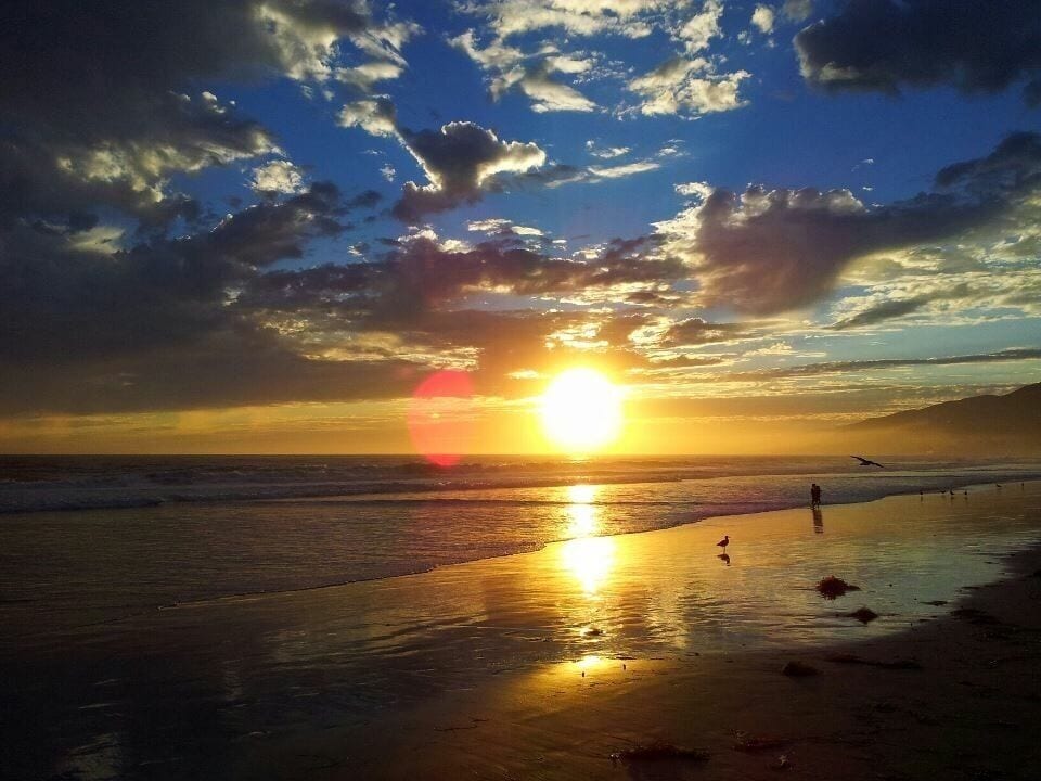 Malibu beach on a summer evening.