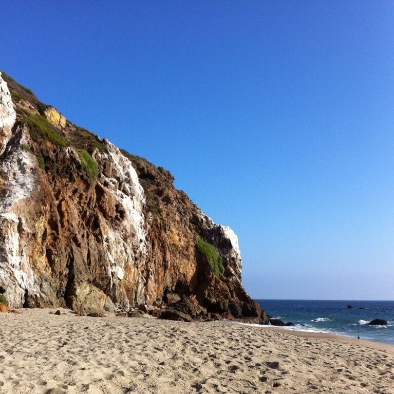 Hidden beach in Malibu