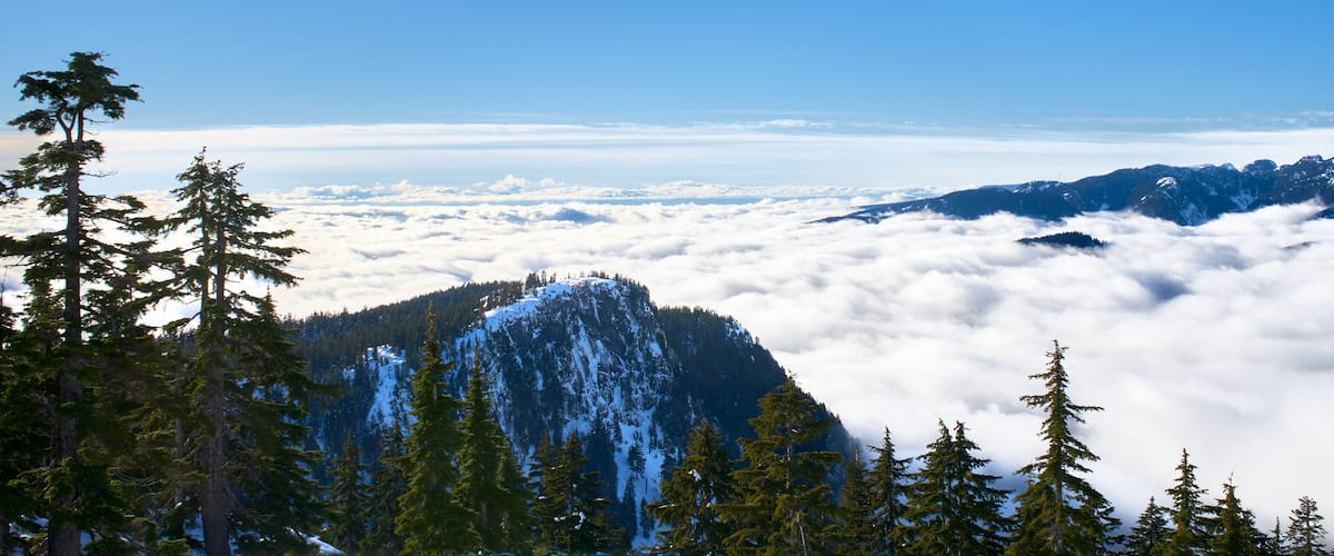 The Sea of Clouds on top of Mount Seymour, British Columbia, Canada