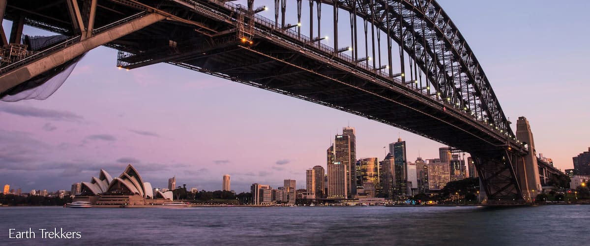 I love this view of Sydney. To get here, we walked across the Sydney Harbor Bridge in the afternoon which also gives you fabulous views. You can climb to the top of one of the pylons for almost identical views as those you would get if you did the Sydney Bridge climb. Time your visit so you get to Luna Park just before sunset and join the rest of the photographers!
For more on photographing Sydney: http://www.earthtrekkers.com/photographing-sydney/