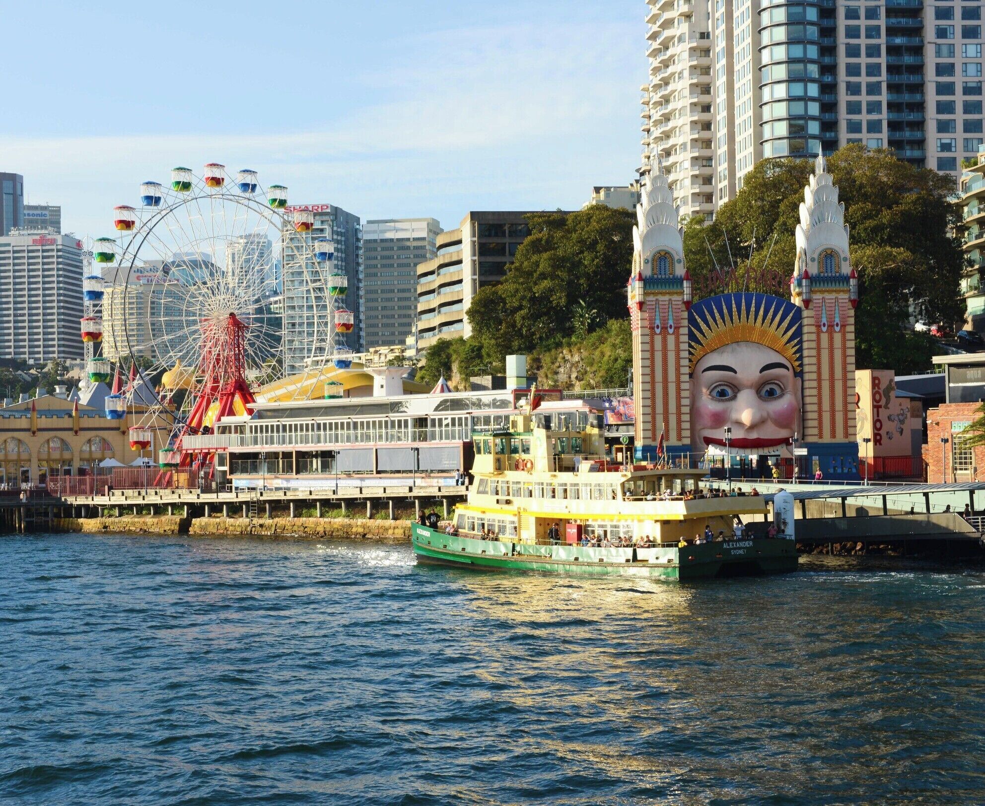 Luna Park  is located at Milsons Point at the foot of the Sydney Harbor Bridge in 1935. 

I