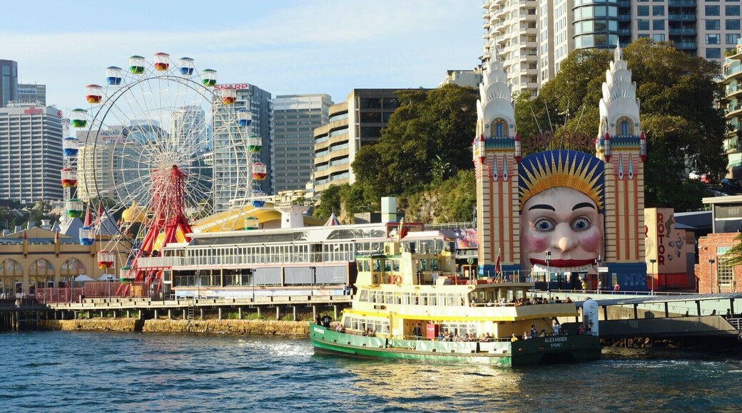 Luna Park is located at Milsons Point at the foot of the Sydney Harbor Bridge in 1935.
I