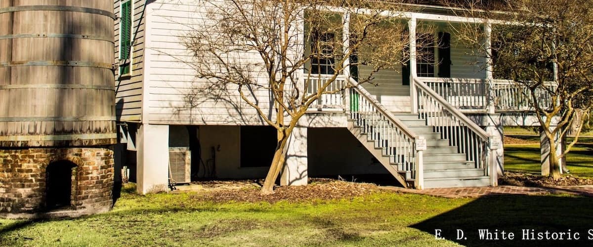 A great little historical find Built with hand-hewn cypress around 1825, the E.D. White House is an excellent example of Creole plantation architecture and traditional construction