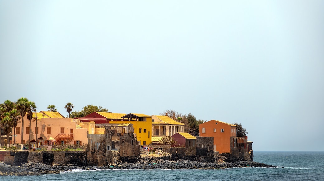 View of historic architecture on Goree Island near Dakar, Senegal