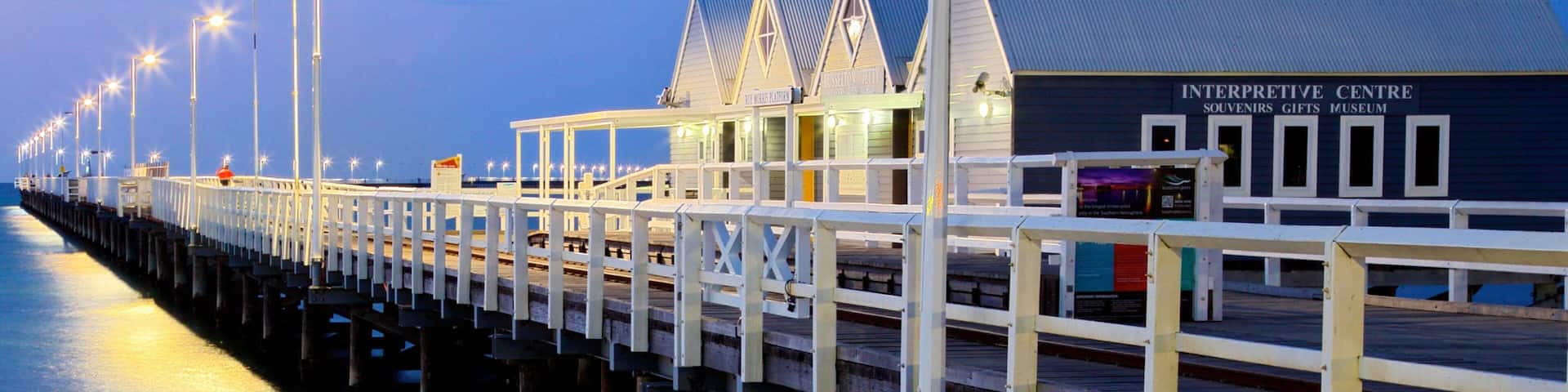 Busselton showing night scenes and general coastal views