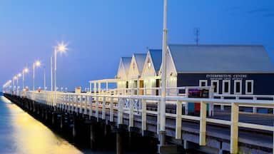 Busselton which includes general coastal views and night scenes