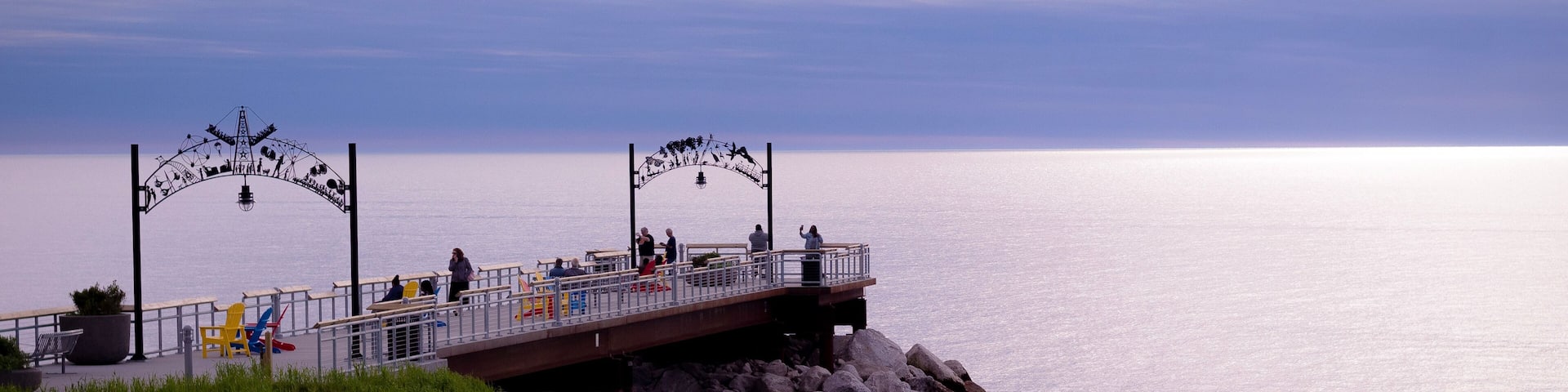 Sunset over Lake Erie at Euclid Beach Park in Cleveland, Ohio.