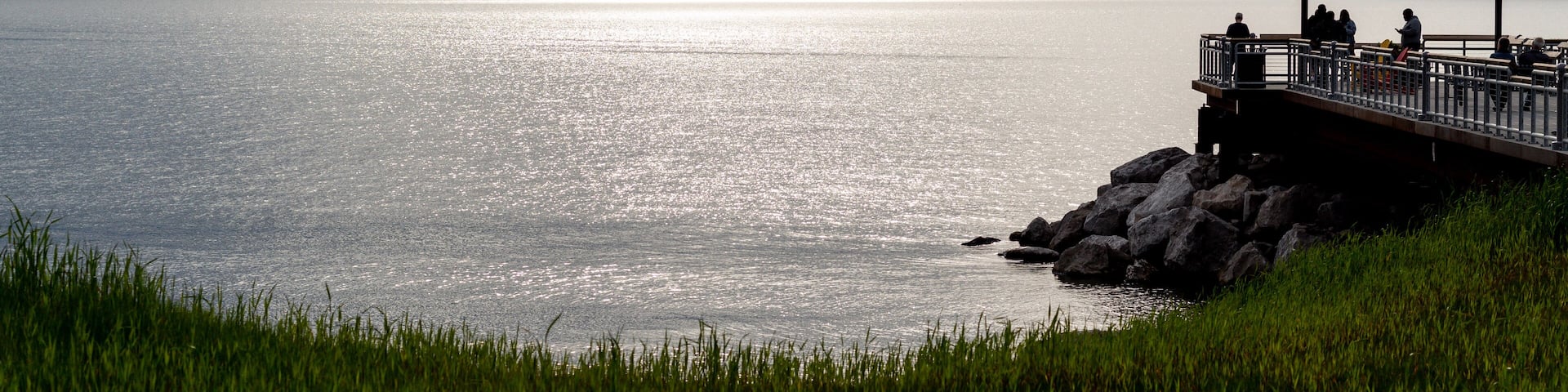 Sunset over Lake Erie at Euclid Beach Park in Cleveland, Ohio.