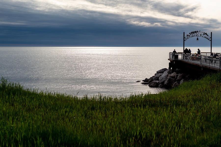 Sunset over Lake Erie at Euclid Beach Park in Cleveland, Ohio.