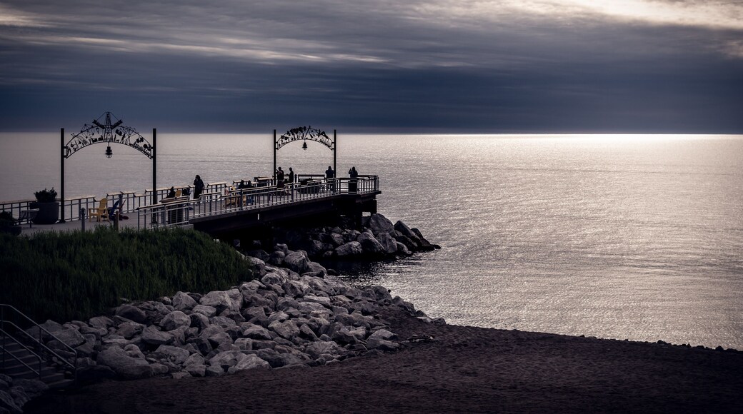 Sunset over Lake Erie at Euclid Beach Park in Cleveland, Ohio.