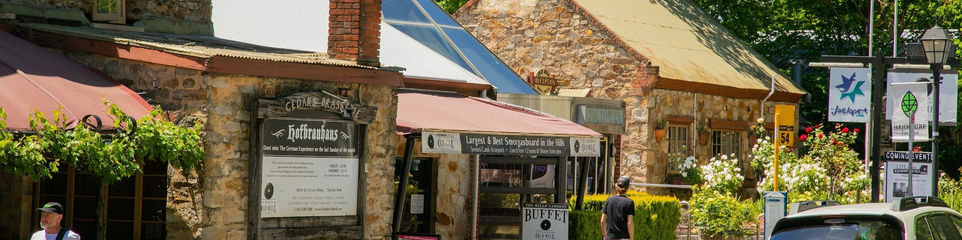 Hahndorf showing a small town or village and street scenes