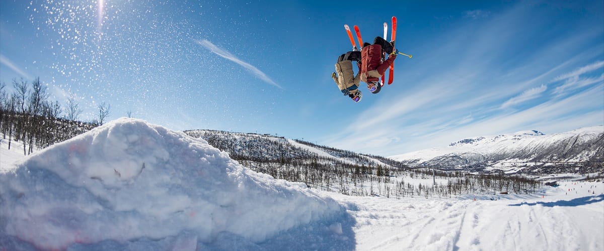 Geilo toont sneeuw en skiën