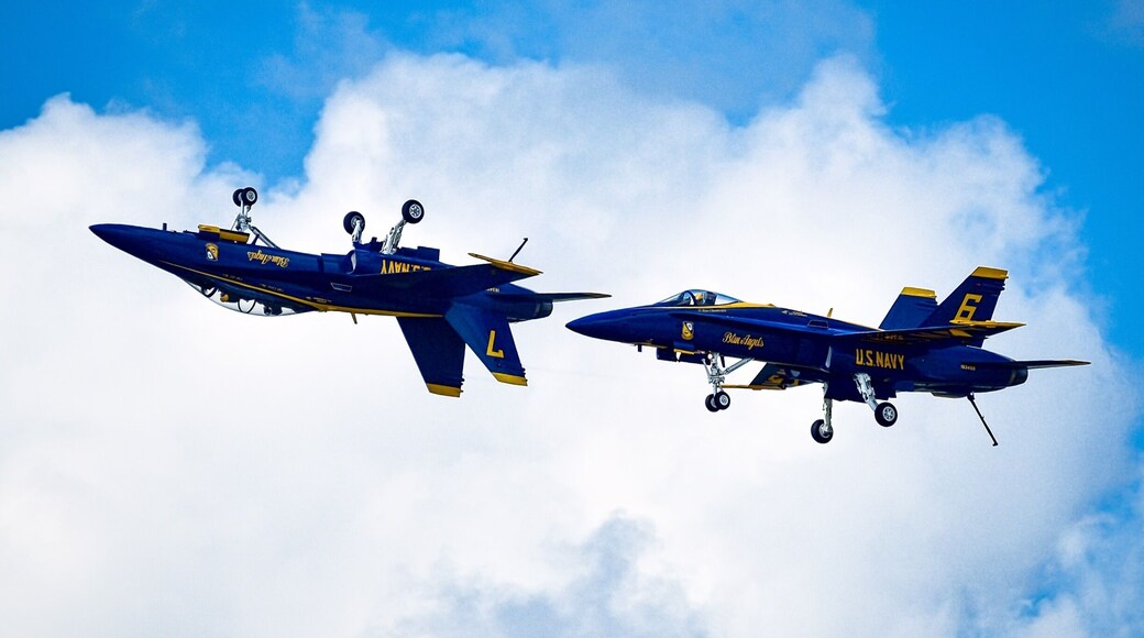 The Blue Angels performing some crazy low speed maneuvers.