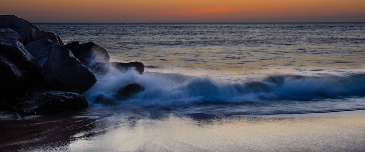 Sunrise at Cape Henry. This stretch of beach is only accessible to Military members and their dependents.