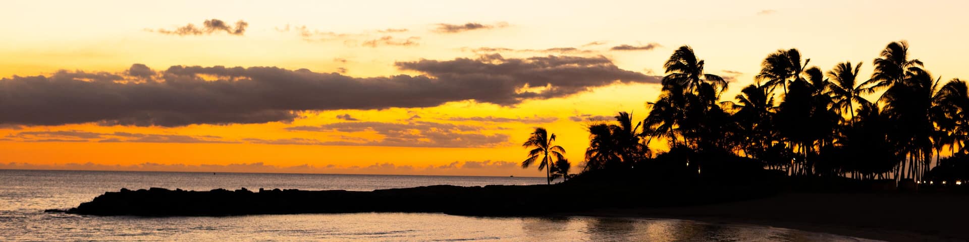 Beautiful Hawaiian sunset over a beach cove