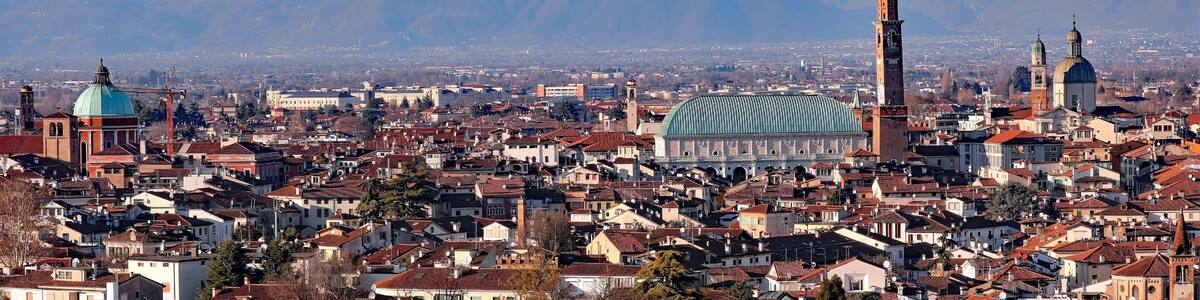 Enchanting panorama of the city of Vicenza in Italy and the medi