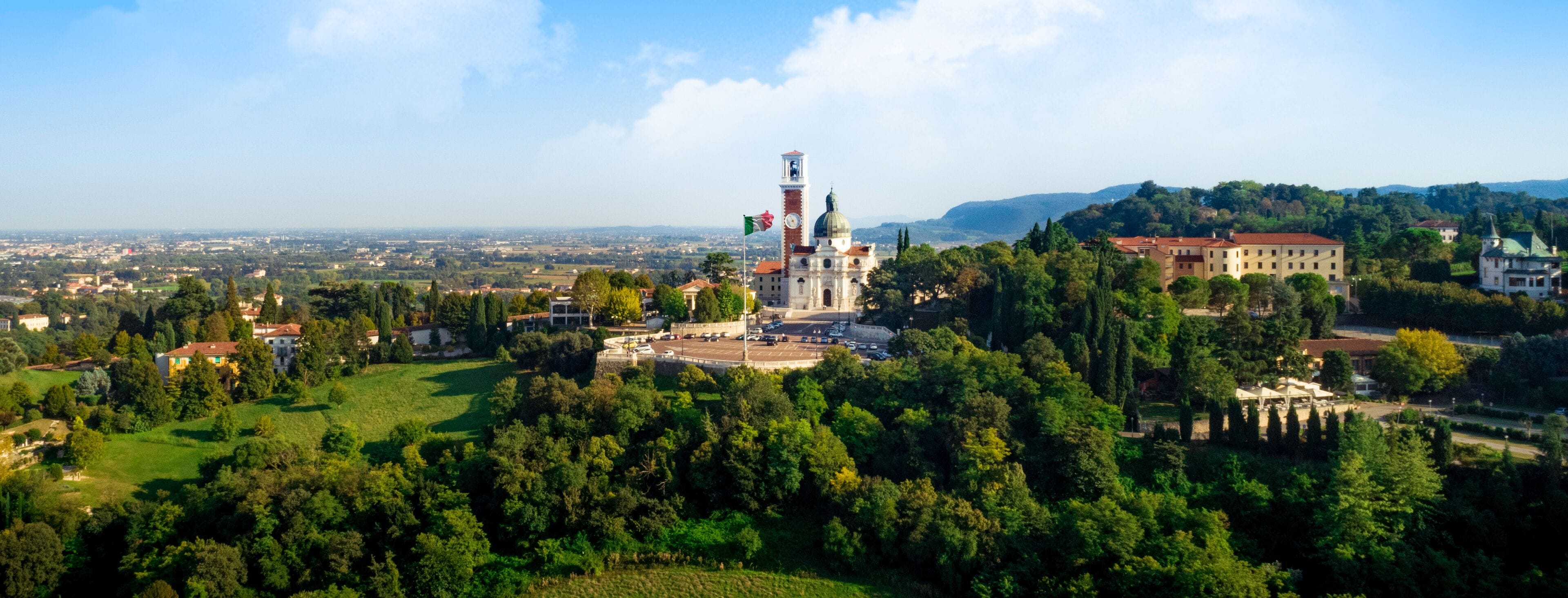 Aerial view of Monte Berico - Vicenza, Veneto, Italy