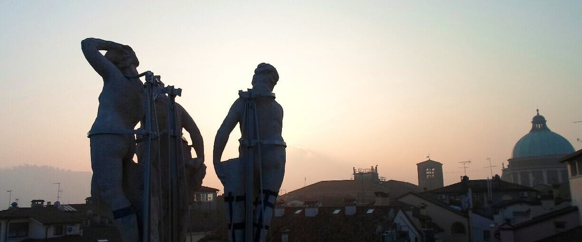 Beautiful view of the city of Vicenza, from the rooftop of the recently restored Basilica Palladiana.