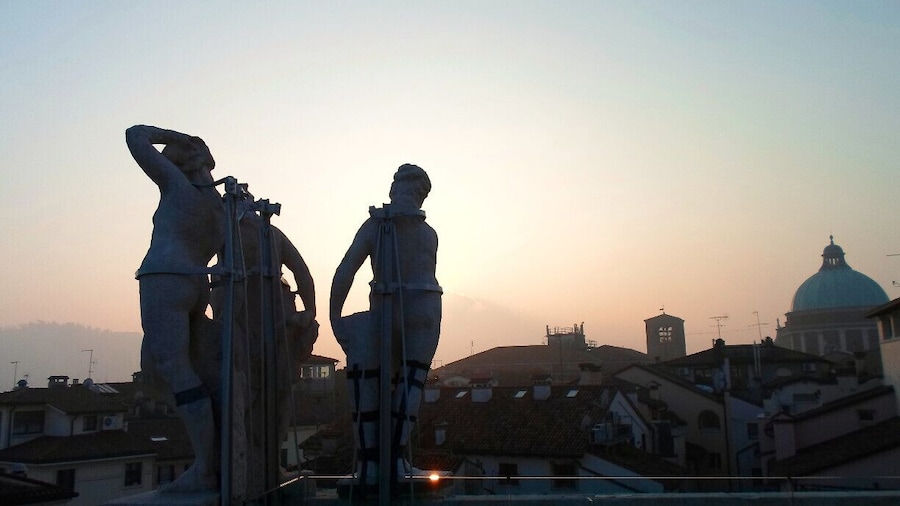 Beautiful view of the city of Vicenza, from the rooftop of the recently restored Basilica Palladiana.