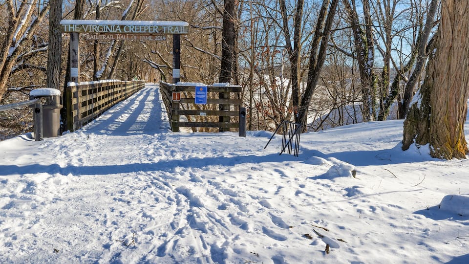 Winter snow in Abingdon, Virginia, USA