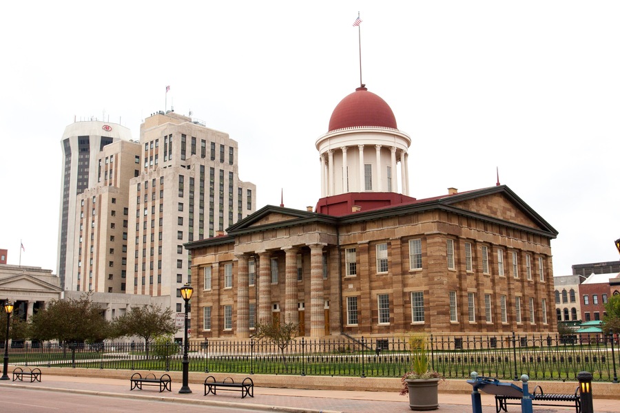 Springfield Illinois USA - Historical buildings of Abraham Lincoln first US President