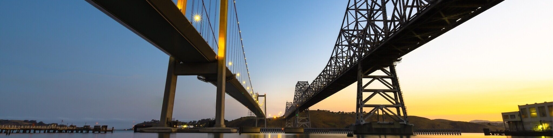 Connecting the SF Bay from sunrise to sundown #sunrise #california #bridge #bayarea