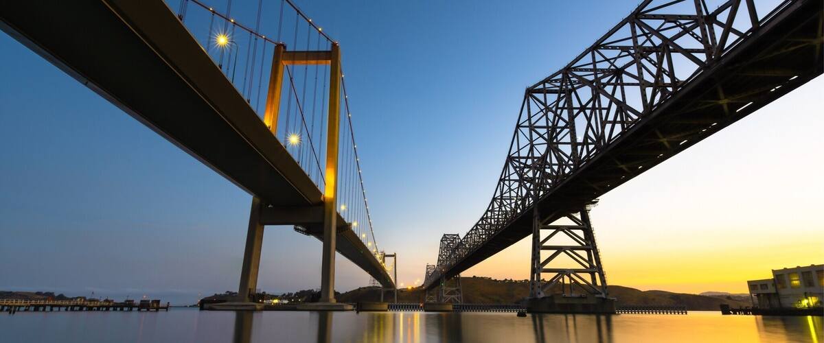 Connecting the SF Bay from sunrise to sundown #sunrise #california #bridge #bayarea