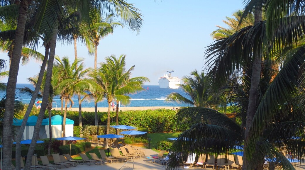 Great Resort on Singer Island in Palm Beach. You can see the Cruise Ships leaving on many afternoons.