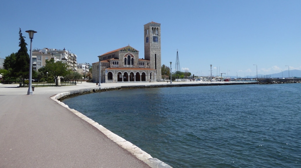 The Church of Agios Konstantinos at one end of the waterfront in Volos.