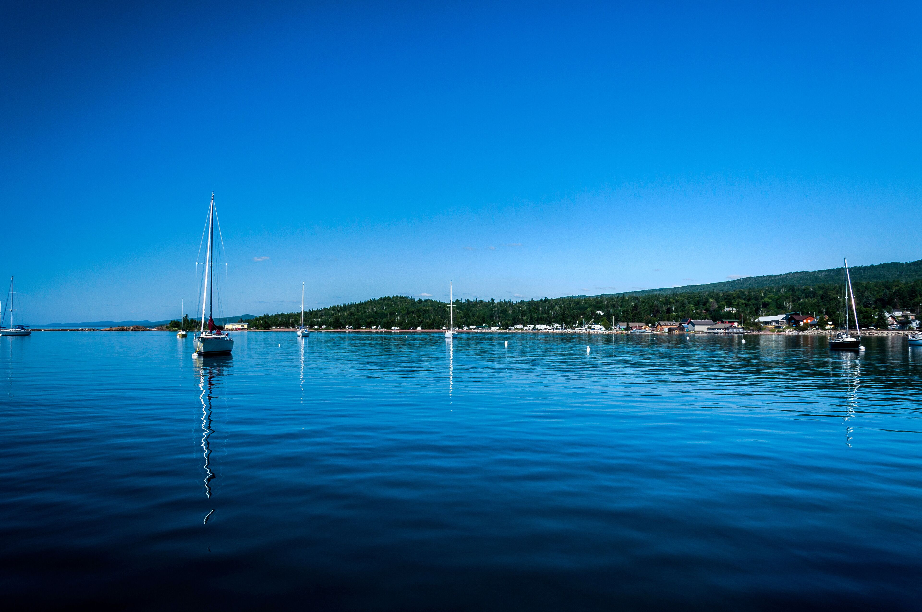 Sailboats in Grand Marais Harbor