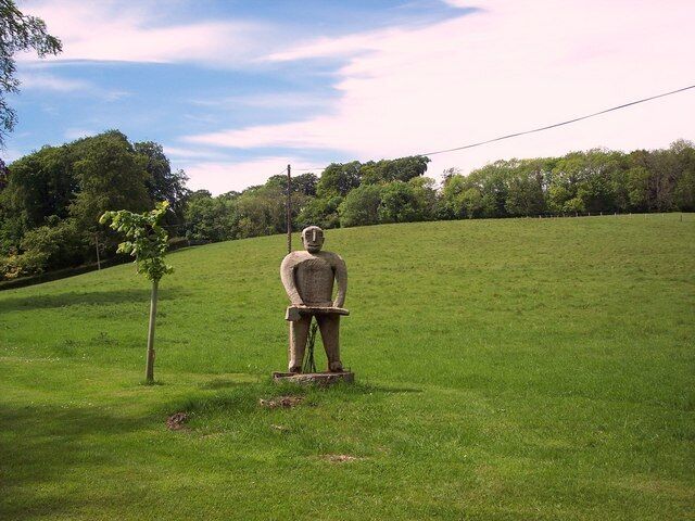 Axe Man This wood sculpture stands near the entrance of Turnworth House.