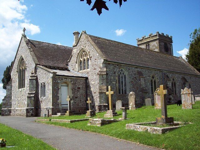 All Saints Church, Tarrant Keyneston The church of All Saints was mostly rebuilt in 1863 with the exception of the medieval church tower. The church is unusual in that it is aligned south-east to north-west rather than the more usual east to west alignment.