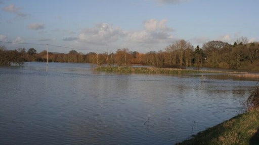 River Stour in flood River Stour in flood from Haywards Bridge near Shillingstone