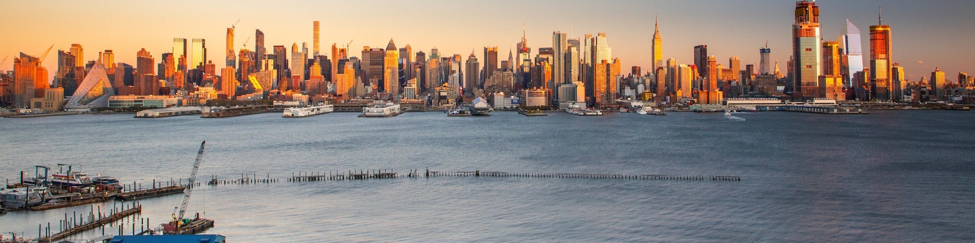 Weehawken which includes landscape views, a city and a sunset