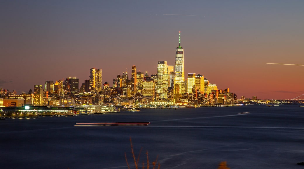 Weehawken featuring a bay or harbor, a city and landscape views