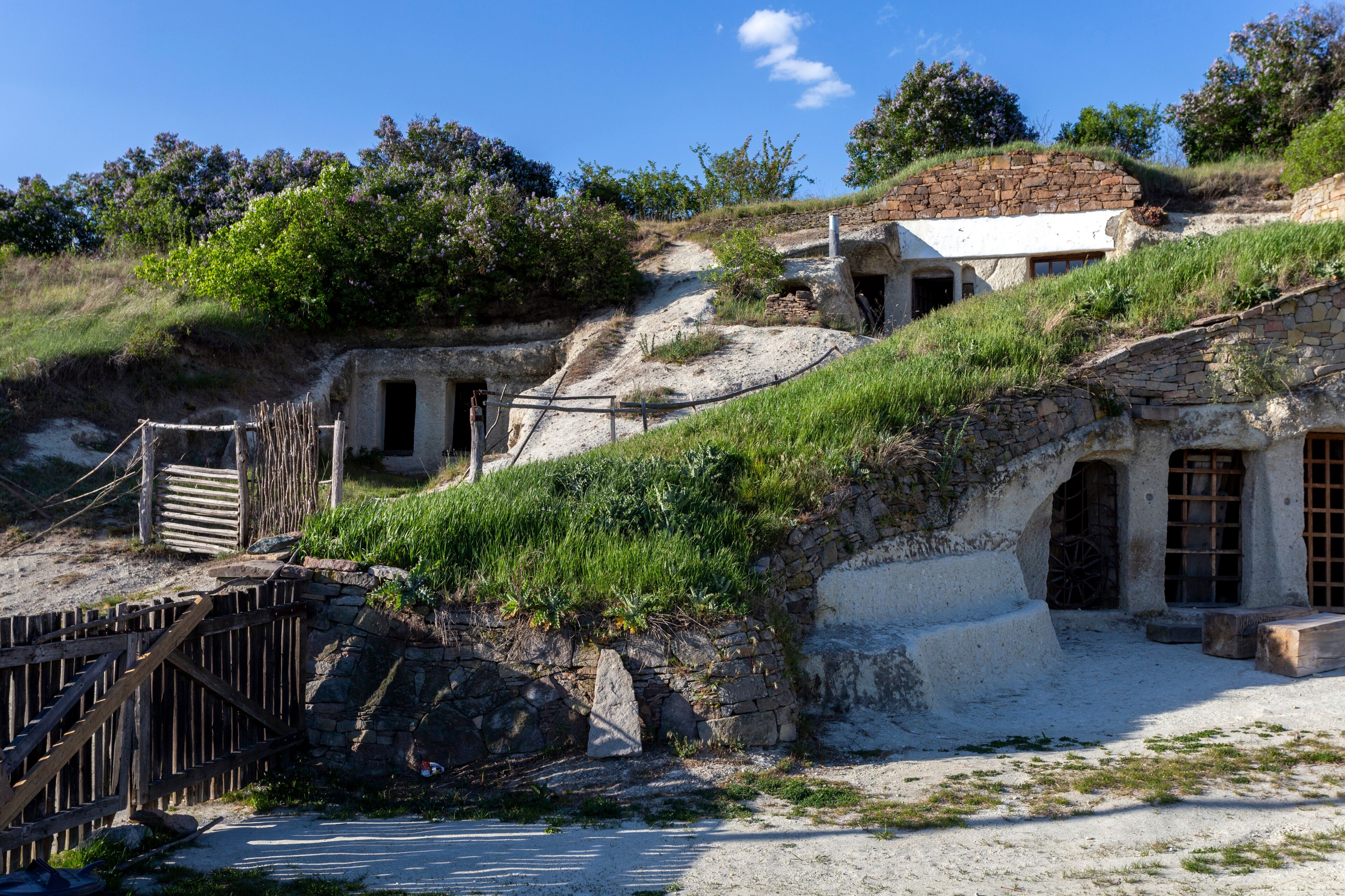 Cave apartments in Noszvaj, Hungary.