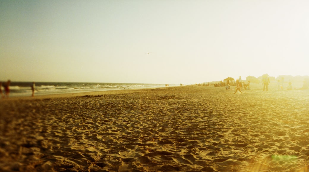 Panoramic view of tourists on the beach, Rockaway Beach, Rockaway, Queens, New York City, New York State, USA.