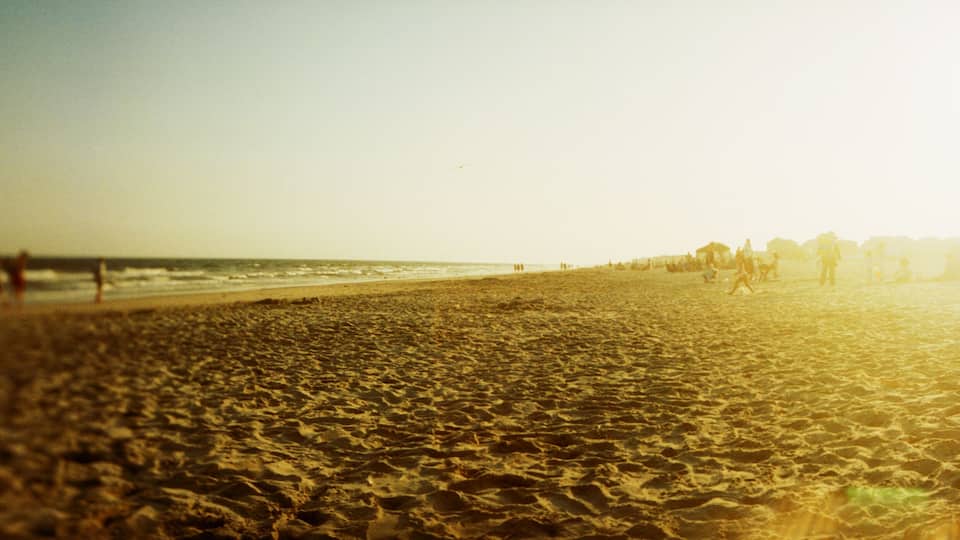 Panoramic view of tourists on the beach, Rockaway Beach, Rockaway, Queens, New York City, New York State, USA.