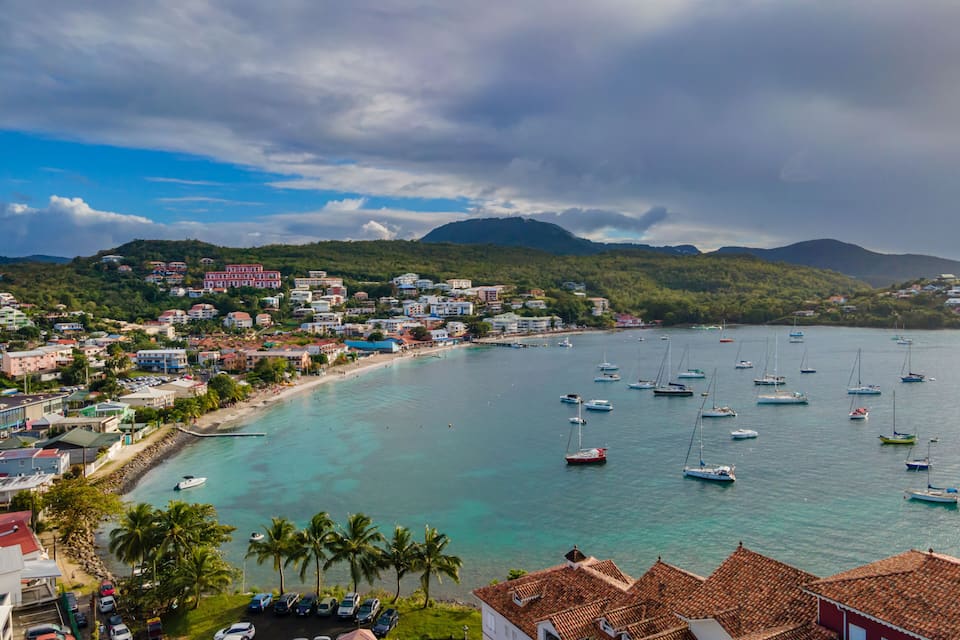 Les Trois-Ilets, Martinique, FWI - Aerial view of Anse Mitan