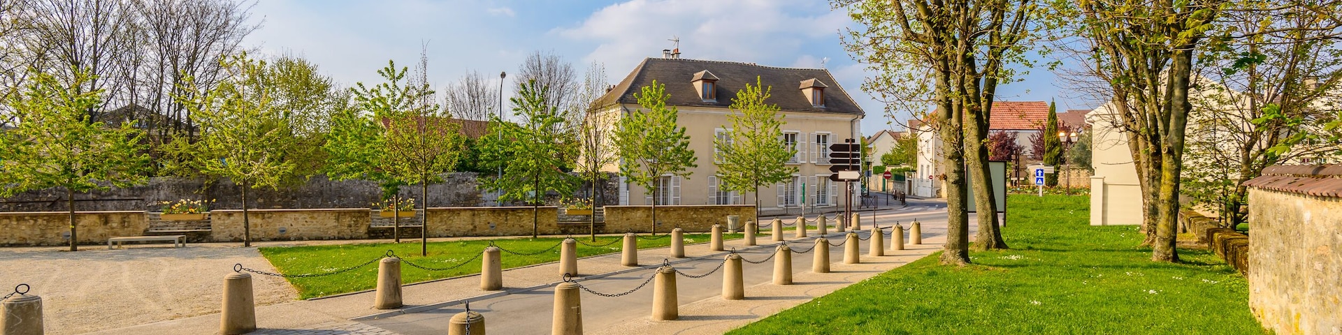 Picturesque small town street view in Roissy En France, Paris, France.; Shutterstock ID 329189174