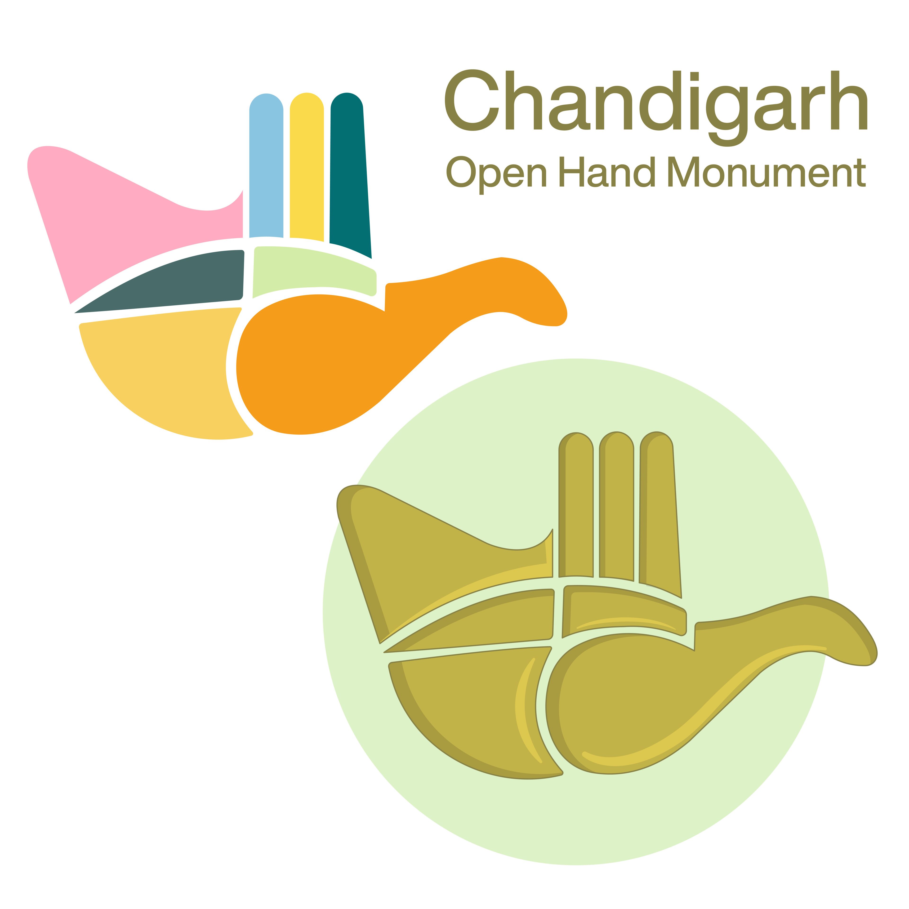 Chandigarh Open Hand Monument Symbol Logo