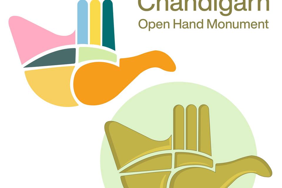 Chandigarh Open Hand Monument Symbol Logo