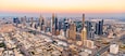 Aerial cityscape sunset view of Dubai city UAE