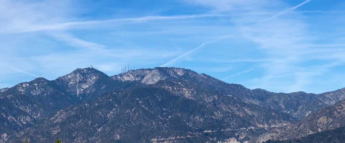 A mountain range with clear skies.