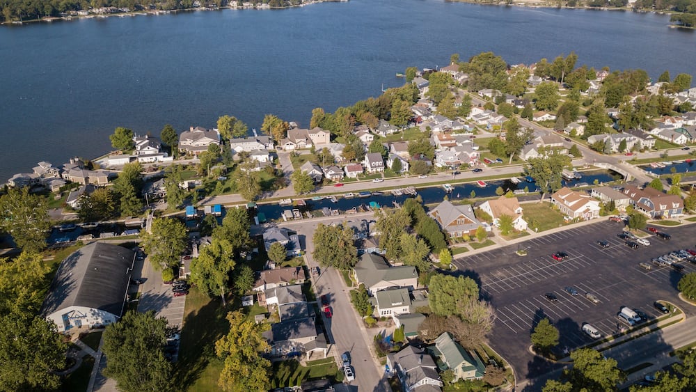 Aerial photo of Winona Lake Indiana
