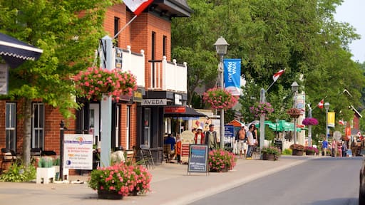 Markham ofreciendo flores y escenas cotidianas y también un grupo pequeño de personas