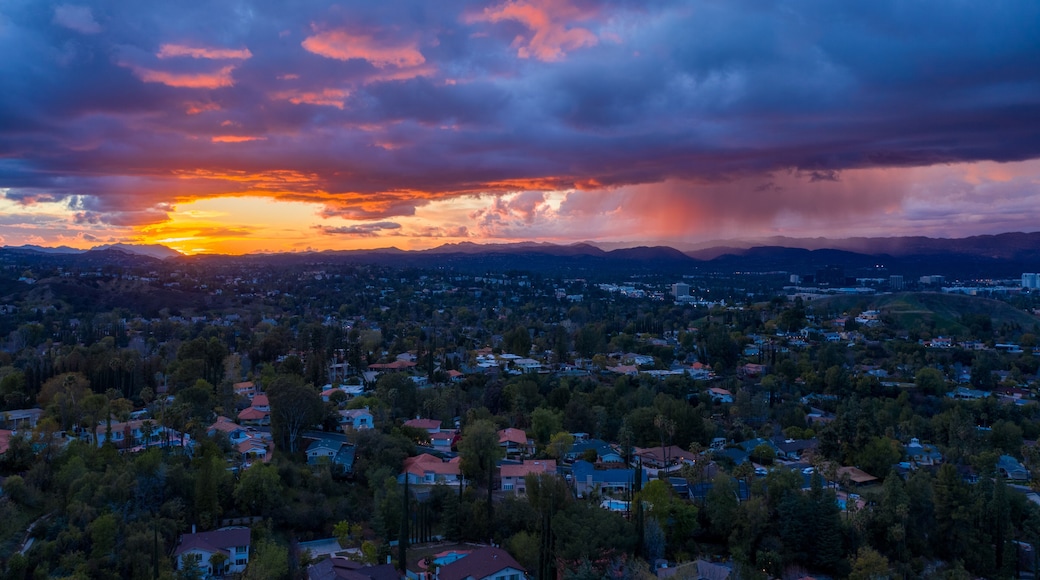 Purple and Orange Storm Clouds Over San Fernando Valley