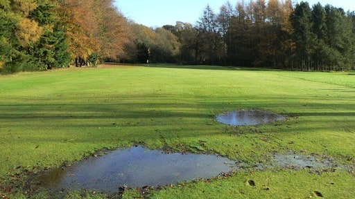 Flooded fairway On Camperdown golf course.